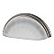 Nostalgic Warehouse Cup Pull Crystal Frosted Fluted 3" on Center in Antique Pewter
