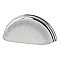 Nostalgic Warehouse Cup Pull Crystal Frosted Fluted 3" on Center in Bright Chrome
