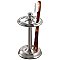 York Metal Toothbrush Holder Stand  - Split Finish - Chrome and Brushed Nickel