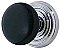 Ebony Black Porcelain Knob with Plain Rosette, Complete Doorknob Set