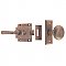 Solid Brass Traditional Surface Mount Storm Door Latch Set - Antique Brass