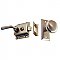 Solid Brass Traditional Surface Mount Storm Door Latch Set - Brushed Nickel