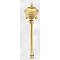 Solid Brass 2-Light Socket Cluster Head with Stem for Lamp Restoration - Brass