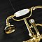 Aqua Vintage 7-Inch Adjustable Wall Mount Tub Faucet with Hand Shower - Adjustable Center - Metal Lever Handles - Brushed Brass