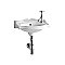 Isabella Collection Small Rectangular Wall Mount Basin with Integrated Oval Bowl, Backsplash, Decorative Trim, Overflow and Right Hole Faucet Drilling