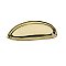 Traditional Cup or Bin Pull, 4" on center, Unlacquered Brass