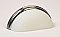 White Frosted Glass & Polished Nickel Bin Pull