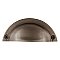 Solid Brass Classic Cup or Bin Pull, Antique Pewter