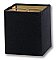 Fabric Lamp Shade, Fine Linen, Retro Square, Black, Brass Clip, Gold Satin Lining