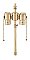 Solid Brass 2-Light Socket Cluster Head with Stem for Lamp Restoration - Polished Brass