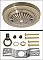 5" Antique Brass Round Light Fixture Ceiling Canopy and Hanging Kit