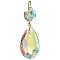 Aurora Borealis Half Cut Glass Pendalogue, 1.5"