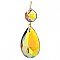 Gold Iridescent Half Cut Glass Pendalogue, 1.5"