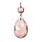 Pink Half Cut Glass Pendalogue, 1.5"