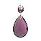 Amethyst Half Cut Glass Pendalogue, 1.5"