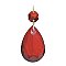 Ruby Half Cut Glass Pendalogue, 2"