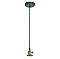 Antique Brass and Green Industrial Pendant Fixture Only - 2-1/4" Fitter