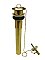 Bathroom Sink Drain with Rubber Stopper & Sink Mounted Chain - Polished Brass