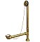Clawfoot Tub Bath Drain and Overflow Unit - Chain and Rubber Stopper - Brushed Brass