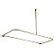 Clawfoot Bathtub Shower Enclosure D-Shaped Curtain Rod and Ceiling Support - Satin Nickel