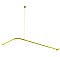 Clawfoot Bathtub Shower Enclosure L-Shaped Curtain Rod and Ceiling Support - Polished Brass