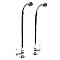 22-13/16" High Rigid Freestanding Water Supply Lines For Bathtubs with Stop Valves and Porcelain Cross Handles - Polished Chrome