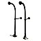 22-13/16" High Rigid Freestanding Water Supply Lines For Bathtubs with Stop Valves and Porcelain Lever Handles - Oil Rubbed Bronze
