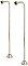 22" Single Offset Water Supply Line Set for Clawfoot Bathtubs - Polished Nickel