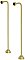22" Single Offset Water Supply Line Set for Clawfoot Bathtubs - Satin Brass