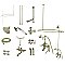Kingston Brass CCK1178DAL Vintage Clawfoot Tub Faucet Package with Shower Enclosure, Brushed Nickel