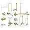 Kingston Brass CCK1187PX Vintage Clawfoot Tub Faucet Package with Shower Enclosure, Brushed Brass