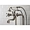Kingston Brass Freestanding Clawfoot Tub Faucet Package with Supply Line - Brushed Nickel