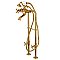 Kingston Brass CCK266K7 Kingston Freestanding Tub Faucet with Supply Line and Stop Valve, Brushed Brass