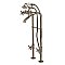 Kingston Brass CCK285K8 Kingston Freestanding Tub Faucet with Supply Line and Stop Valve, Brushed Nickel