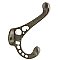 Solid Brass Victorian Coat Hook, Satin Nickel