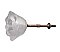 Tulip or Flower Shaped Glass Curtain Knob or Tieback with Bronze Post - Frosted