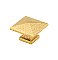 Arts & Crafts Collection Hammered 1" Square Knob - Satin Brass