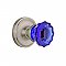Complete Door Hardware Set - with Classic Rosette with Colored Fluted Crystal Knob