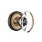 Complete Door Hardware Set - with Classic Rosette with Oval Clear Crystal Knob