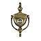 Solid Brass Door Knocker with Viewer, 3-3/4" on Center