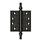 Ornate Steeple Tip Solid Brass Door Hinge Pair - 3-1/2" x 3-1/2"