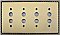 Egg And Dart Antique Brass Forged Quad Pushbutton Switchplate / Cover Plate