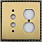 Egg And Dart Antique Brass Forged Pushbutton / Duplex Switchplate / Cover Plate