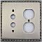 Egg And Dart Satin Nickel Forged Pushbutton / Duplex Switchplate / Cover Plate