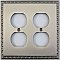 Egg And Dart Satin Nickel Forged Double Duplex Switchplate / Cover Plate