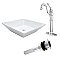 Kingston Brass Vessel Sink With Heritage Sink Faucet and Drain Combo - White with Polished Chrome