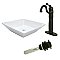 Kingston Brass Vessel Sink With Heritage Sink Faucet and Drain Combo - White with Oil Rubbed Bronze