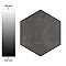 Horizon Hex Nero 7-3/4" x 9" Porcelain Floor & Wall Tile - Per Case of 24 - 8.88 Sq. Ft