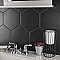 Textile Basic Hex Black 8-5/8" x 9-7/8" Porcelain Tile - Sold Per Case of 25 - 11.56 Square Feet