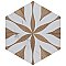 Llama Hex Flower Loire Noce 8-5/8" x 9-7/8" Porcelain Floor & Wall Tile - 25 Tiles Per Case - 11.5 Sq. Ft.